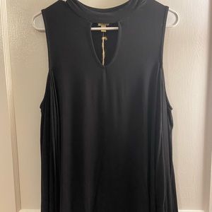 Cold Shoulder Black Dressy Top 1X